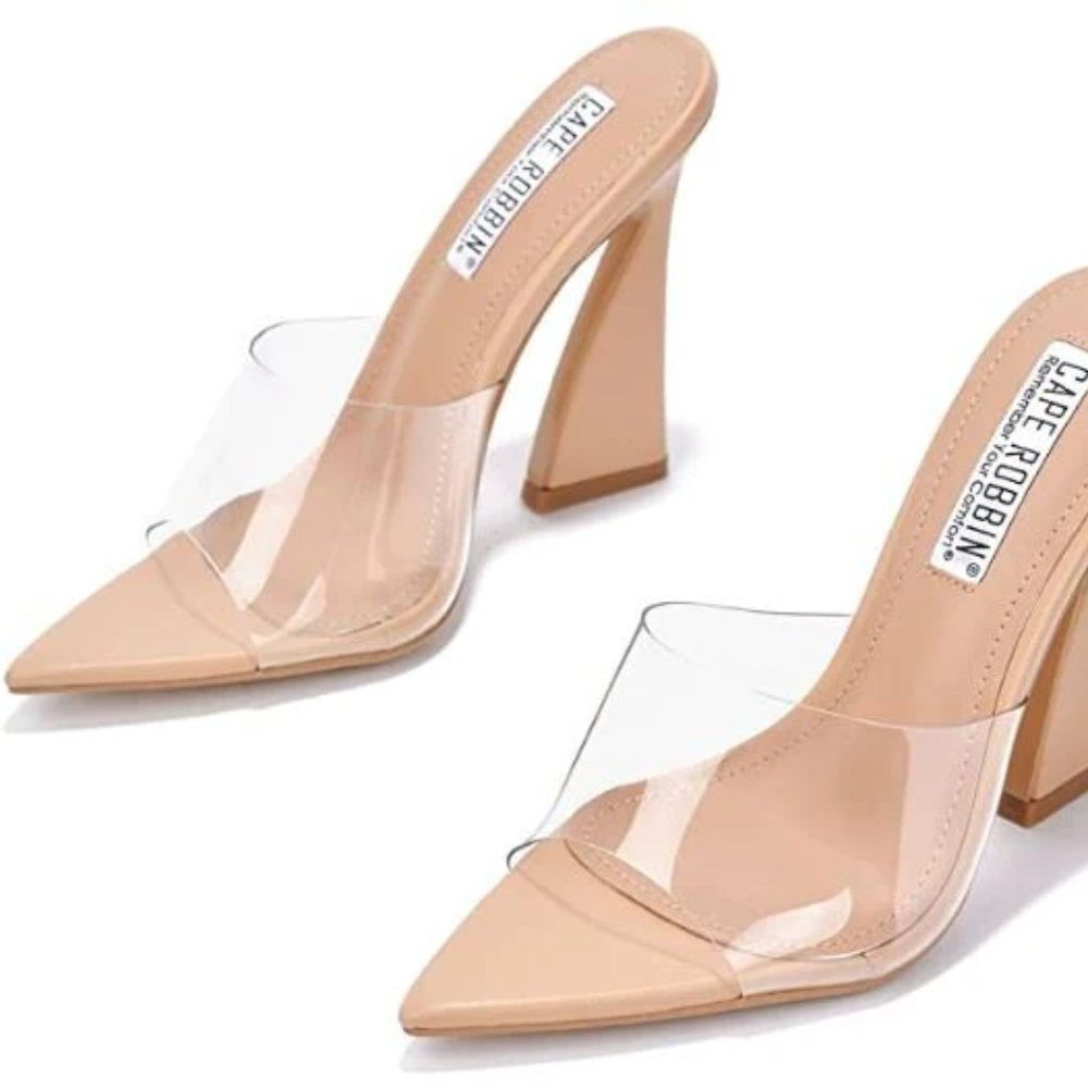 Clear Mule Heels NIB